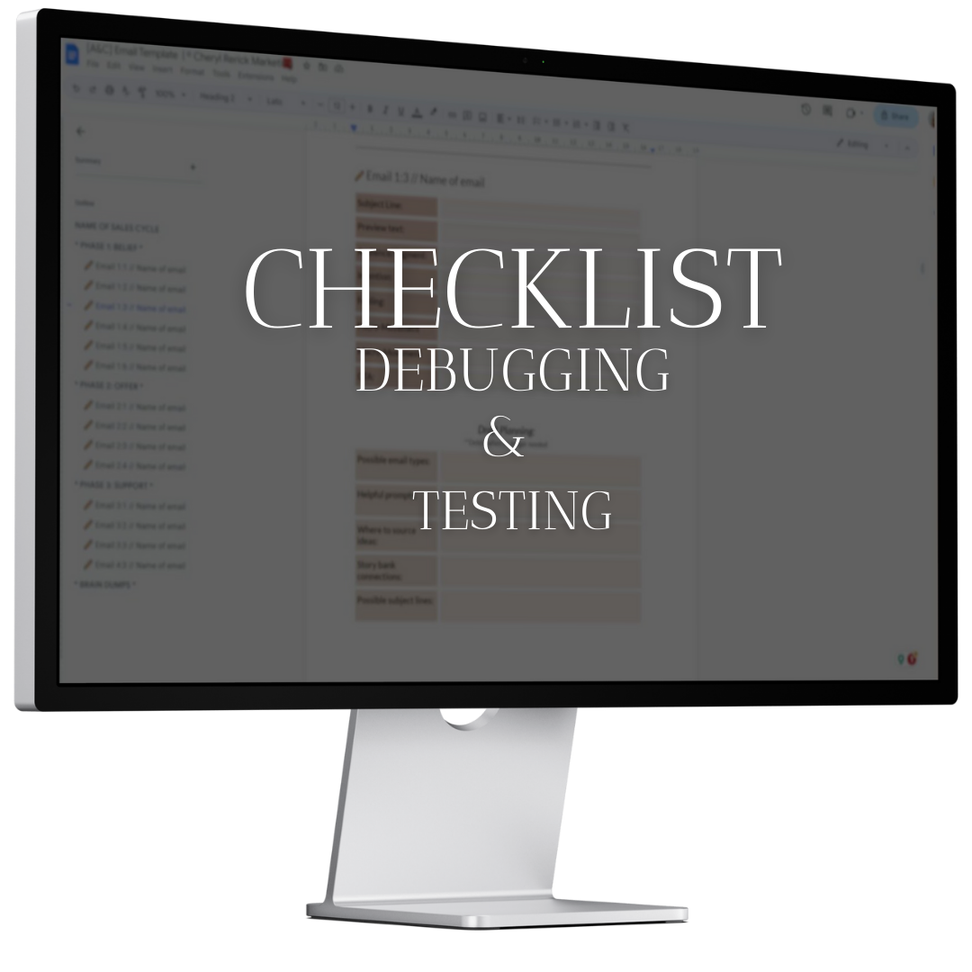 Debugging and testing checklist